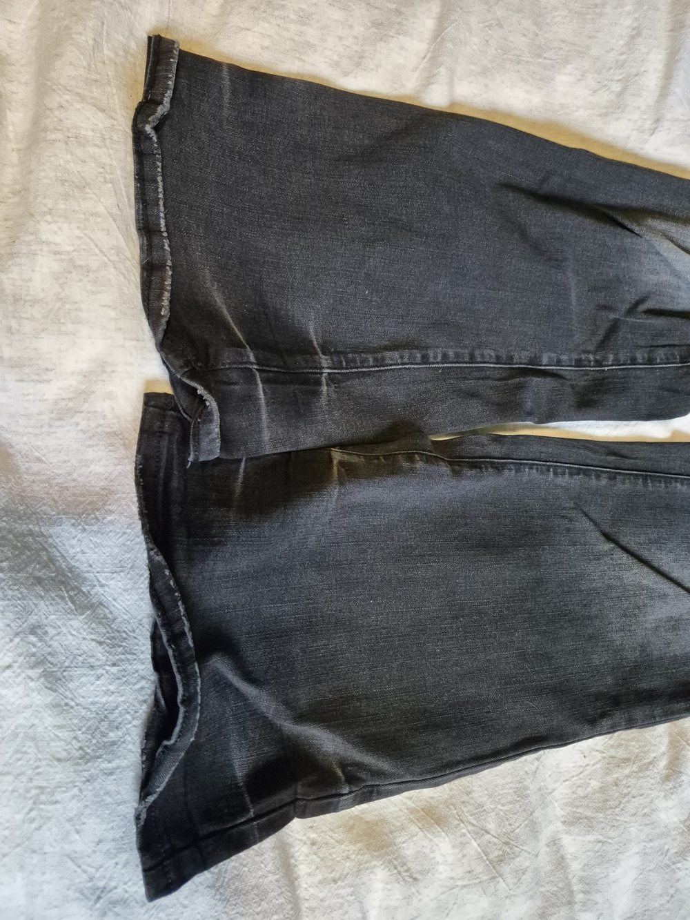 High-Rise Distressed Flare Jeans - Black - Picture 14 of 15